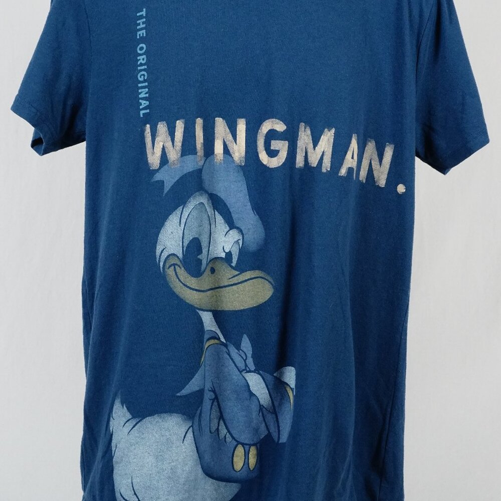 Disney Store Men's Donald Duck The Original Wingman Blue T-shirt Medium